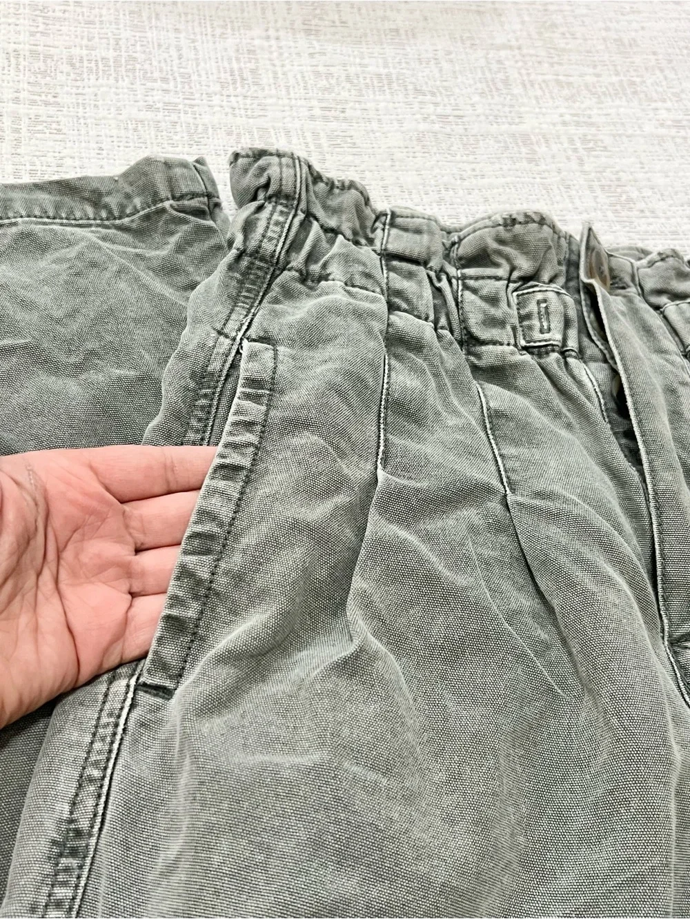 Free People Olive Drawstring Paperbag Joggers